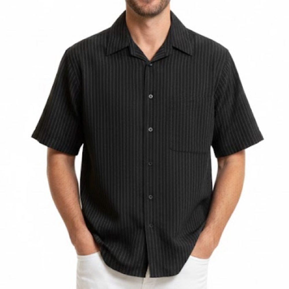 Haggar Luxury Microfiber Button Down Shirt (Size: Small)